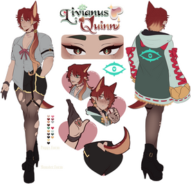 Livianus Quinn's (VTuber Persona) Reference Sheet